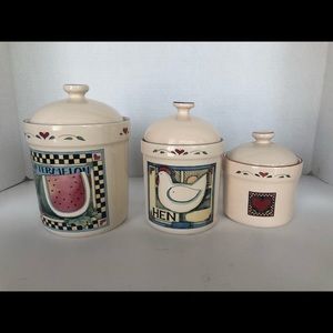 Susan Winget set of 3 canisters